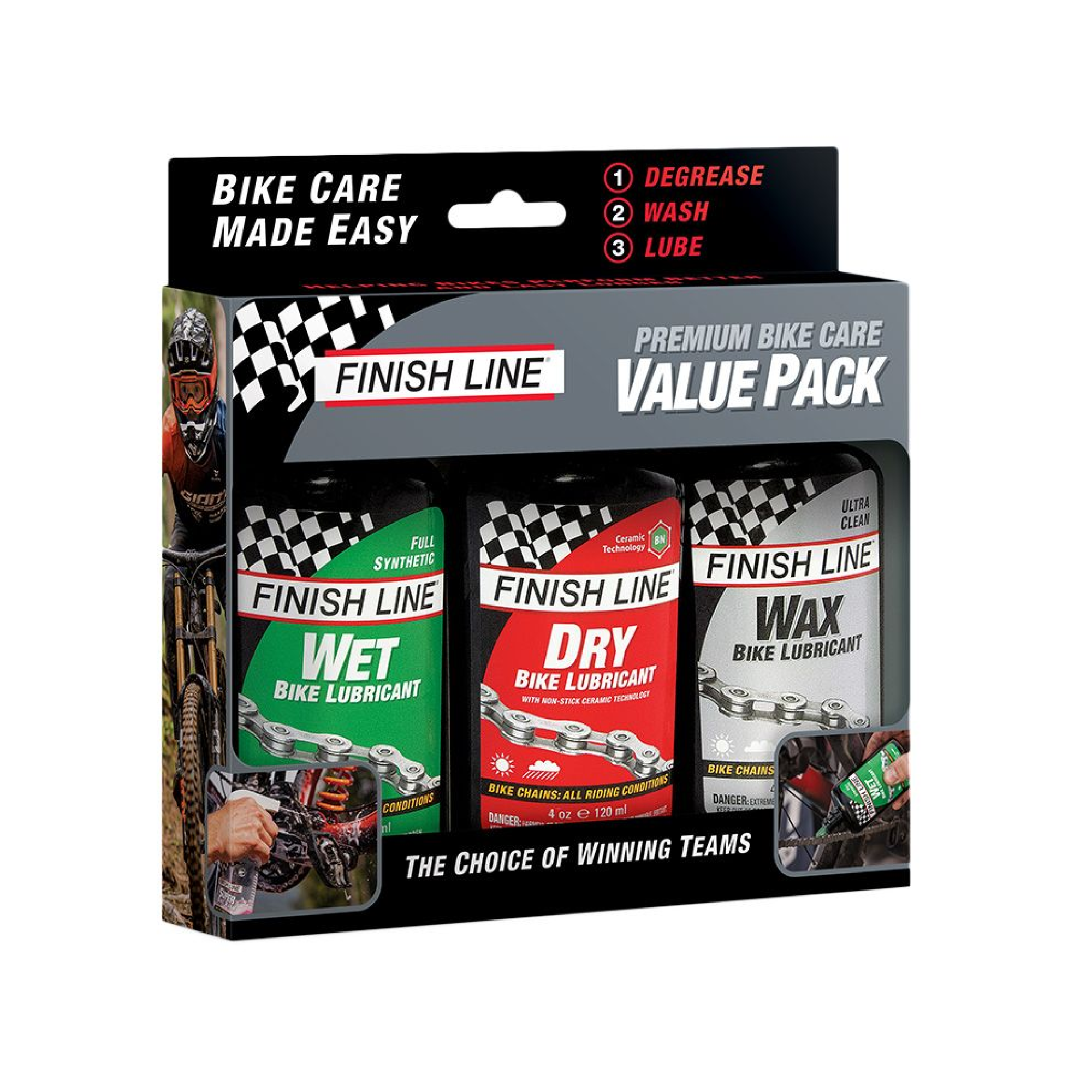 Set Lubricantes FinishLine para cadena bici 